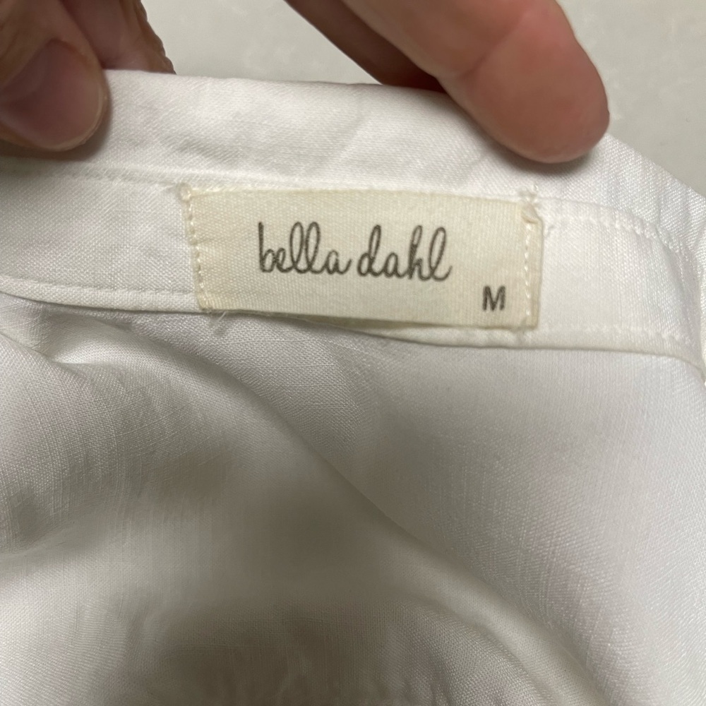 Bella Dahl Ripped Shirt Tail Button Down White EUC - Picture 7 of 14